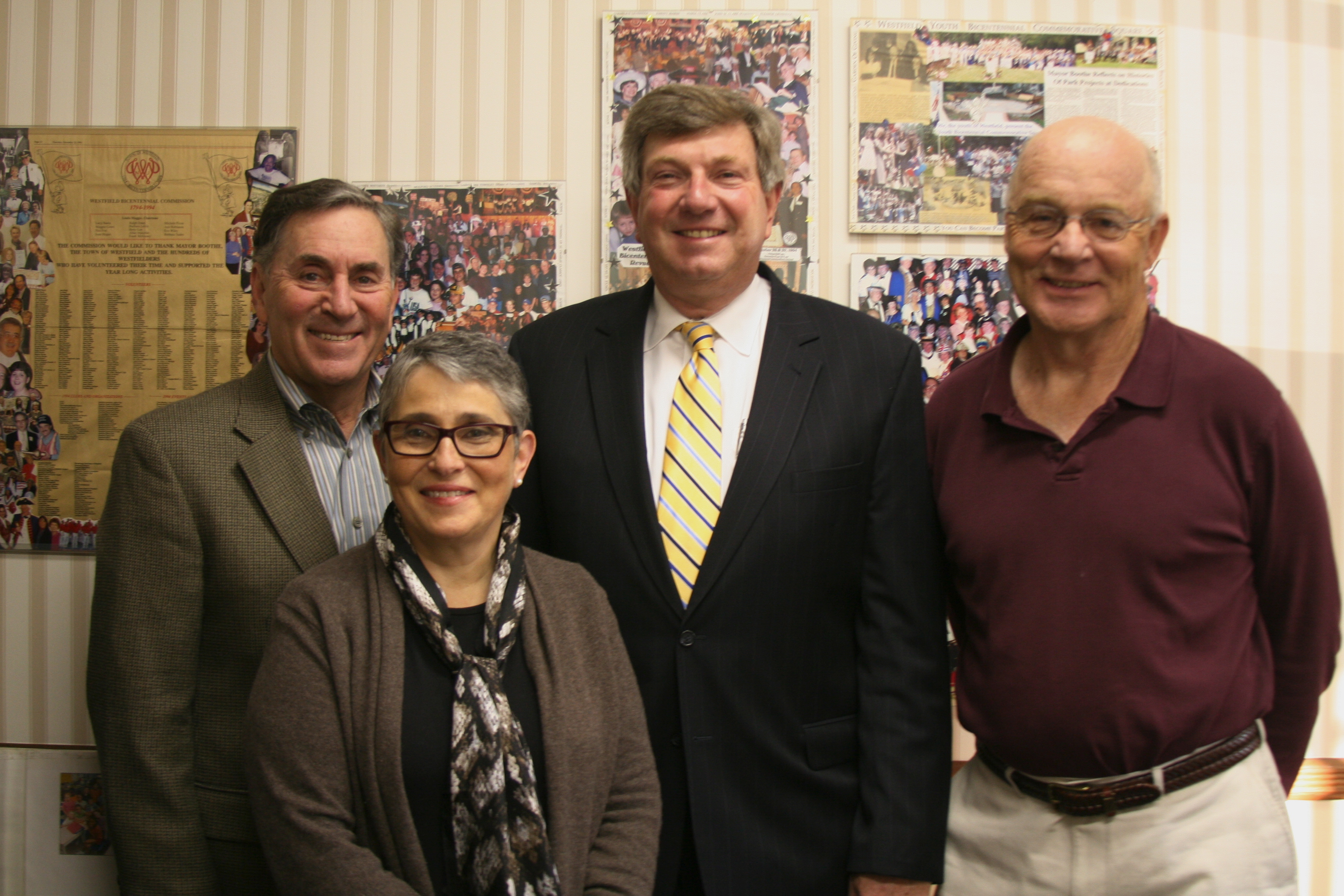 The Westfield Foundation Executive Board for 2013-14, (from l to r) :Howard Cohen, secretary; Alice Fertig, treasurer; Rich Coltrera, vice-president; and Bill Foley, president.